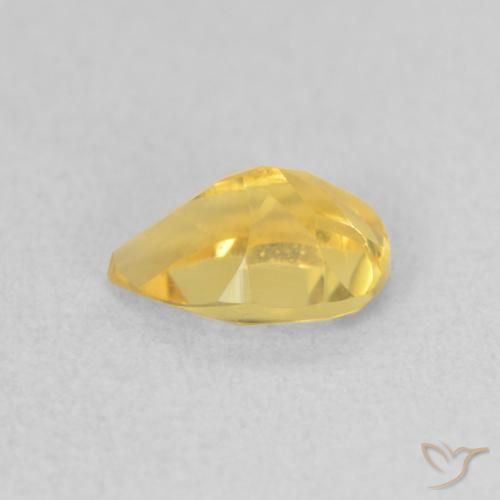 Citrine Orange Doré naturelle En forme de poire, 0.71 ct, VS