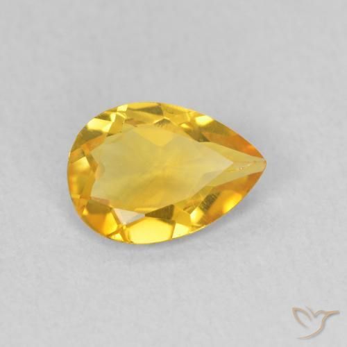 Citrine Orange doré naturelle En forme de poire, 0.61 ct, VVS-VS