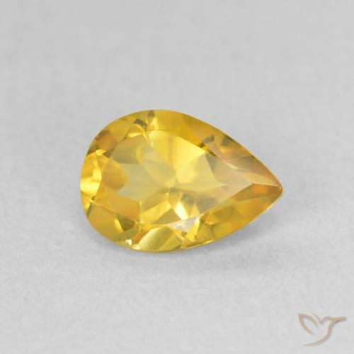 Citrine Doré moyen naturelle En forme de poire, 0.65 ct, VVS-VS