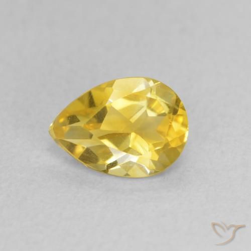 0.62ct Naturel Doré jaunâtre Citrine, En forme de poire, VVS-VS