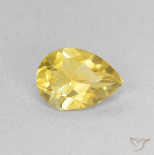 Citrine Doré jaunâtre naturelle En forme de poire, 0.62 ct, VVS-VS