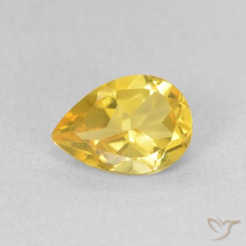 Citrine Doré moyen naturelle En forme de poire, 0.69 ct, VVS-VS