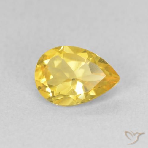 Citrine Doré moyen naturelle En forme de poire, 0.69 ct, VVS-VS