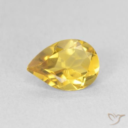 Citrine Orange Doré naturelle En forme de poire, 0.64 ct, VVS-VS