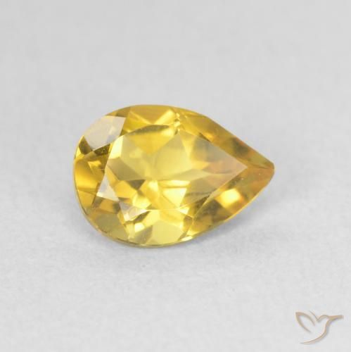 Citrine Orange Doré naturelle En forme de poire, 0.64 ct, VVS-VS
