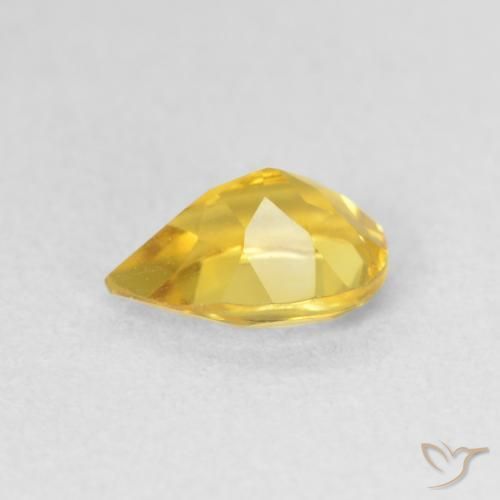 Citrine Orange Doré naturelle En forme de poire, 0.64 ct, VVS-VS