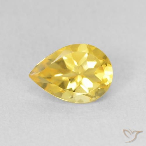 0.65ct Naturel Jaune Toscane Citrine, En forme de poire, VVS-VS