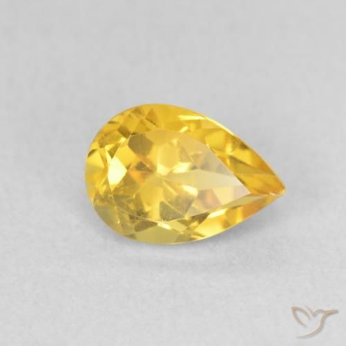Citrine Orange Doré naturelle En forme de poire, 0.67 ct, VVS-VS