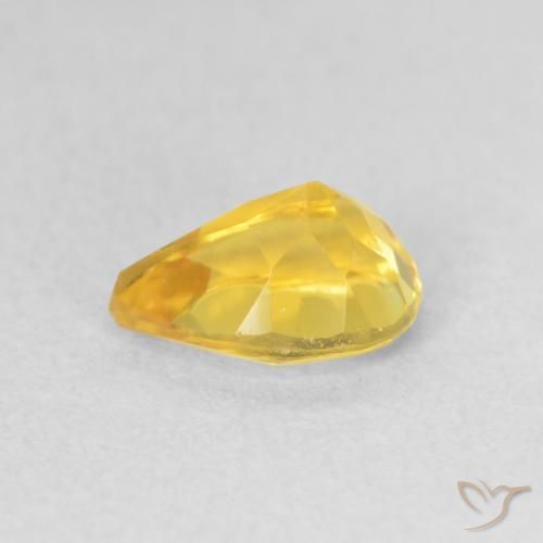Citrine Orange Doré naturelle En forme de poire, 0.67 ct, VVS-VS
