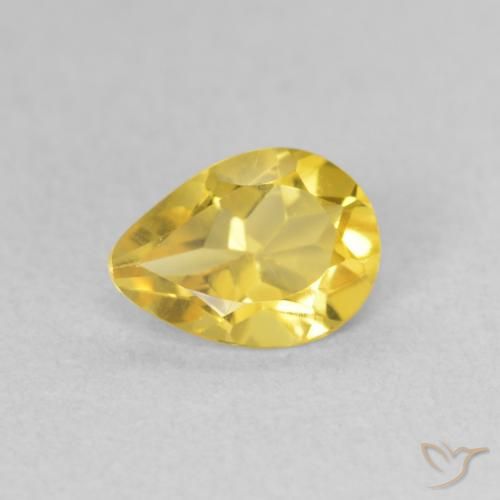 Citrine Orange Doré naturelle En forme de poire, 0.61 ct, VVS-VS