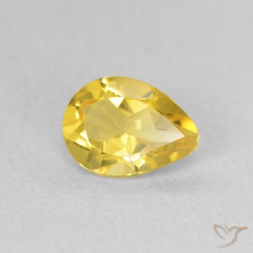 Citrine Orange Doré naturelle En forme de poire, 0.61 ct, VVS-VS