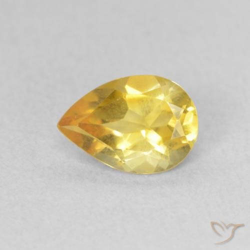 Citrine Orange Doré naturelle En forme de poire, 0.60 ct, VS