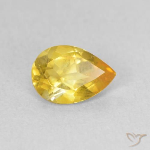 Citrine Orange Doré naturelle En forme de poire, 0.60 ct, VS
