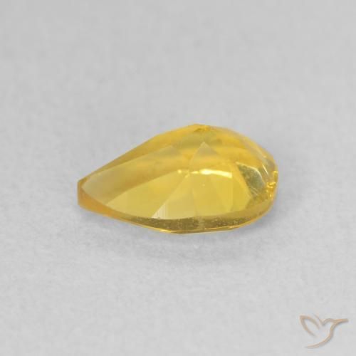 Citrine Orange Doré naturelle En forme de poire, 0.66 ct, VS