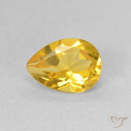 0.78ct Naturel Orange Doré Citrine, En forme de poire, VS