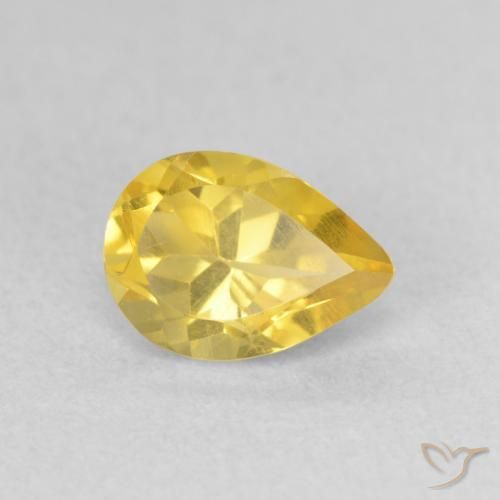 0.76ct Naturel Jaune Toscane Citrine, En forme de poire, VS