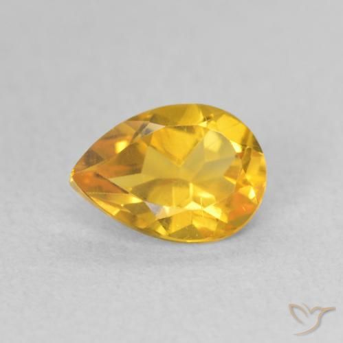 0.71ct Naturel Doré moyen Citrine, En forme de poire, VS