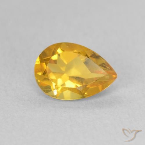 Citrine Doré moyen naturelle En forme de poire, 0.71 ct, VS