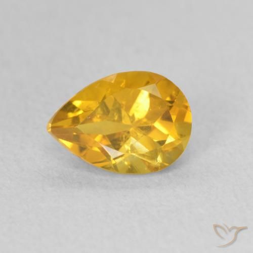 0.73ct Naturel Orange Doré Citrine, En forme de poire, VS
