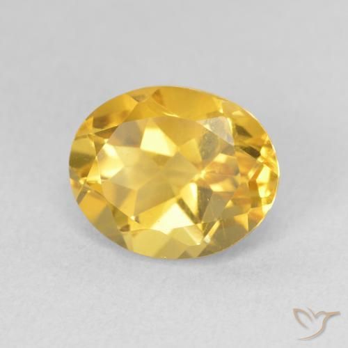 Citrine Doré vif naturelle ovale, 3.42 ct, VS