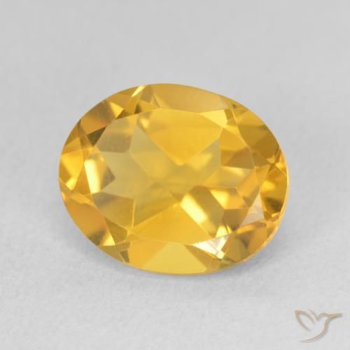 Citrine Orange doré naturelle ovale, 3.27 ct, VS