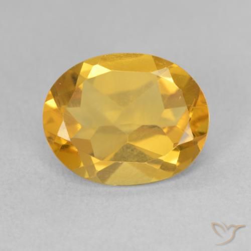 Citrine Orange doré profond naturelle ovale, 2.94 ct, VS