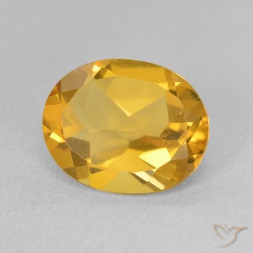 Citrine Orange doré profond naturelle ovale, 2.94 ct, VS