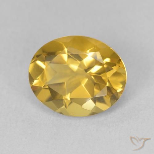 Citrine Doré profond naturelle ovale, 3.39 ct, VVS-VS