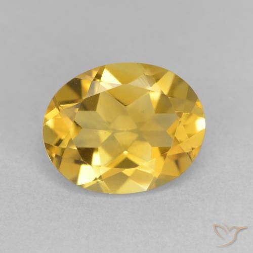 Citrine Doré profond naturelle ovale, 3.18 ct, VVS-VS