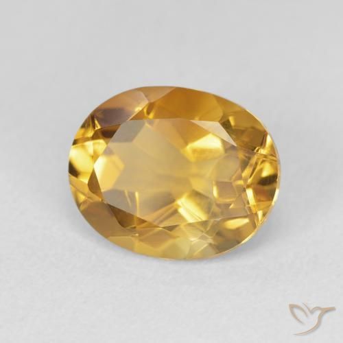 Citrine Or-orange moyen naturelle ovale, 3.30 ct, VVS-VS