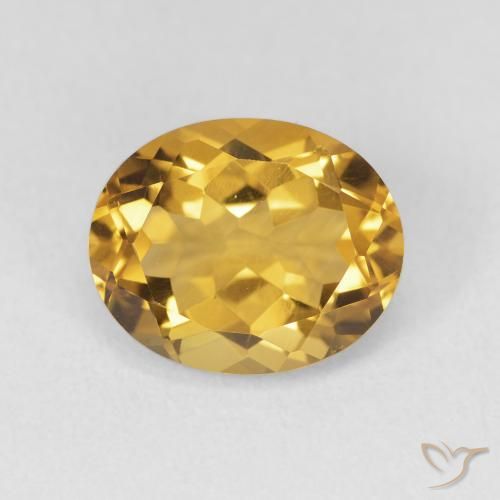 Citrine Doré profond naturelle ovale, 3.47 ct, VVS-VS