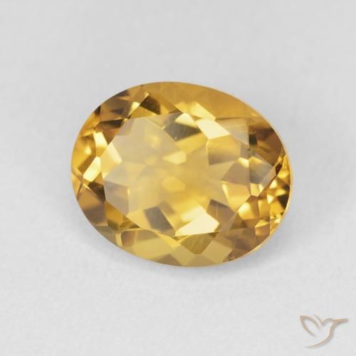 Citrine Doré profond naturelle ovale, 3.47 ct, VVS-VS