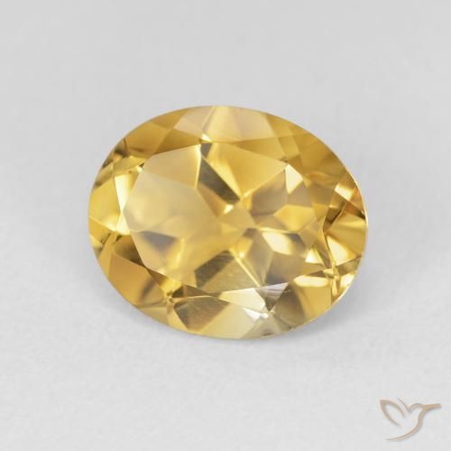 Citrine Doré profond naturelle ovale, 3.25 ct, VVS-VS