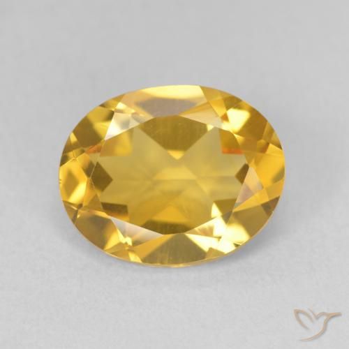 Citrine Or moyen naturelle ovale, 3.11 ct, VVS