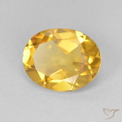 Citrine Or moyen naturelle ovale, 3.11 ct, VVS
