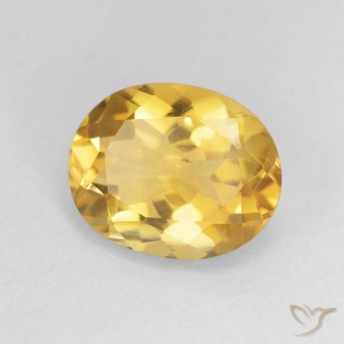 Citrine Doré profond naturelle ovale, 3.30 ct, VVS