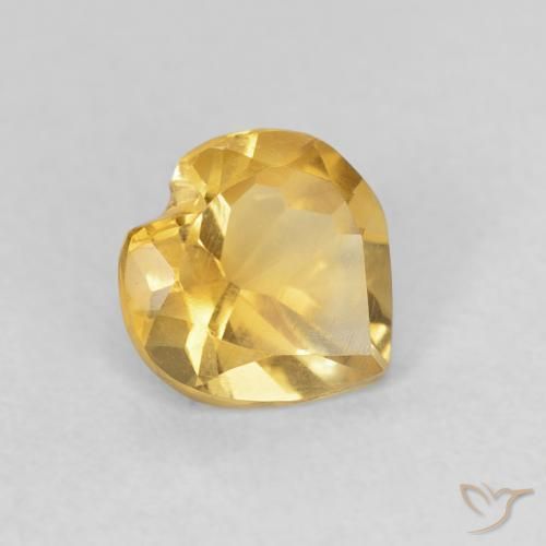 Citrine Doré profond naturelle Cœur, 0.64 ct, VVS-VS