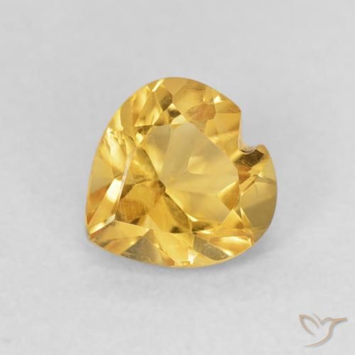Citrine Doré naturelle Cœur, 0.74 ct, VVS-VS