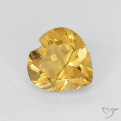 Citrine Doré naturelle Cœur, 0.74 ct, VVS-VS
