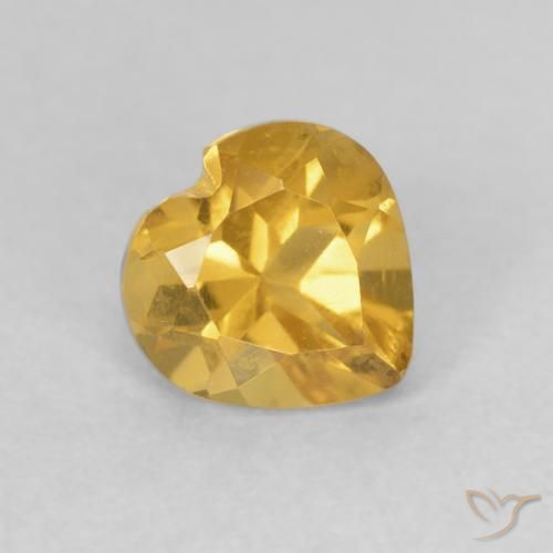 Citrine Or naturelle Cœur, 0.78 ct, VVS-VS