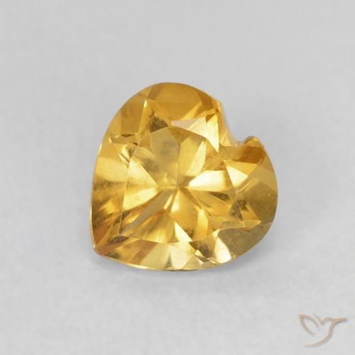0.71ct Naturel Doré Citrine, Cœur, VVS