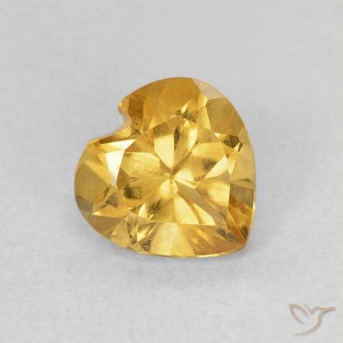 Citrine Doré naturelle Cœur, 0.71 ct, VVS