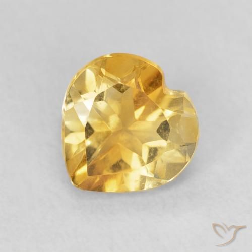 Citrine Doré naturelle Cœur, 0.85 ct, VVS