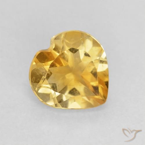Citrine Doré naturelle Cœur, 0.85 ct, VVS