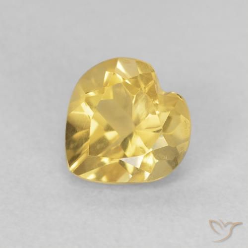 0.71ct Naturel Doré Citrine, Cœur, VVS