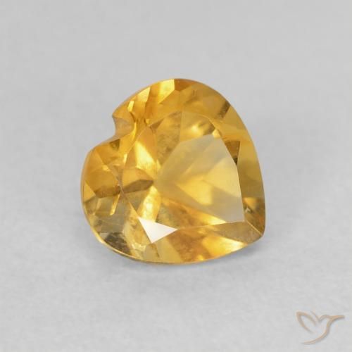 Citrine Medium Light Orange-Gold naturelle Cœur, 0.75 ct, VVS