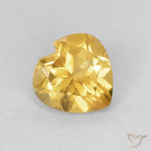 Citrine Or moyen naturelle Cœur, 0.74 ct, VVS