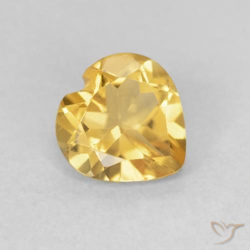 Citrine Or moyen naturelle Cœur, 0.69 ct, VVS