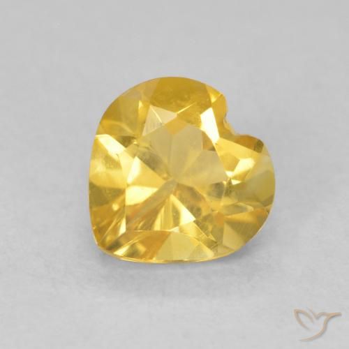 Citrine Doré moyen naturelle Cœur, 0.75 ct, VVS-VS