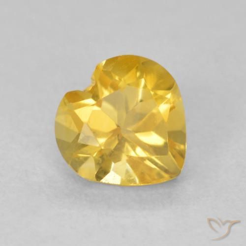 Citrine Doré moyen naturelle Cœur, 0.75 ct, VVS-VS